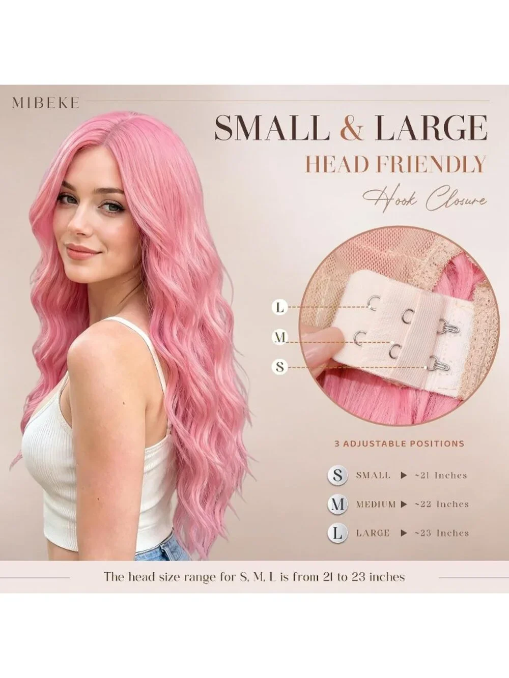Women's Pink 26 Inch Long Synthetic Middle Part Lace Front Wavy Wig